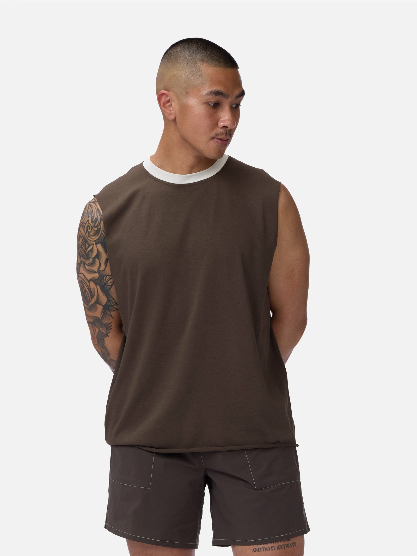 Training Cutoff Tee White Ringer