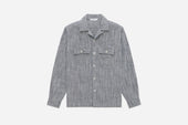 Camp Shirt - Black Cotton/Linen HBT | 3sixteen