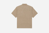 Short Sleeve Loop Shirt Khaki Linen Cotton 3sixteen