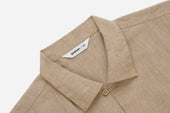Short Sleeve Loop Shirt Khaki Linen Cotton 3sixteen