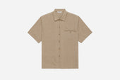 Short Sleeve Loop Shirt ~ Khaki Linen/Cotton