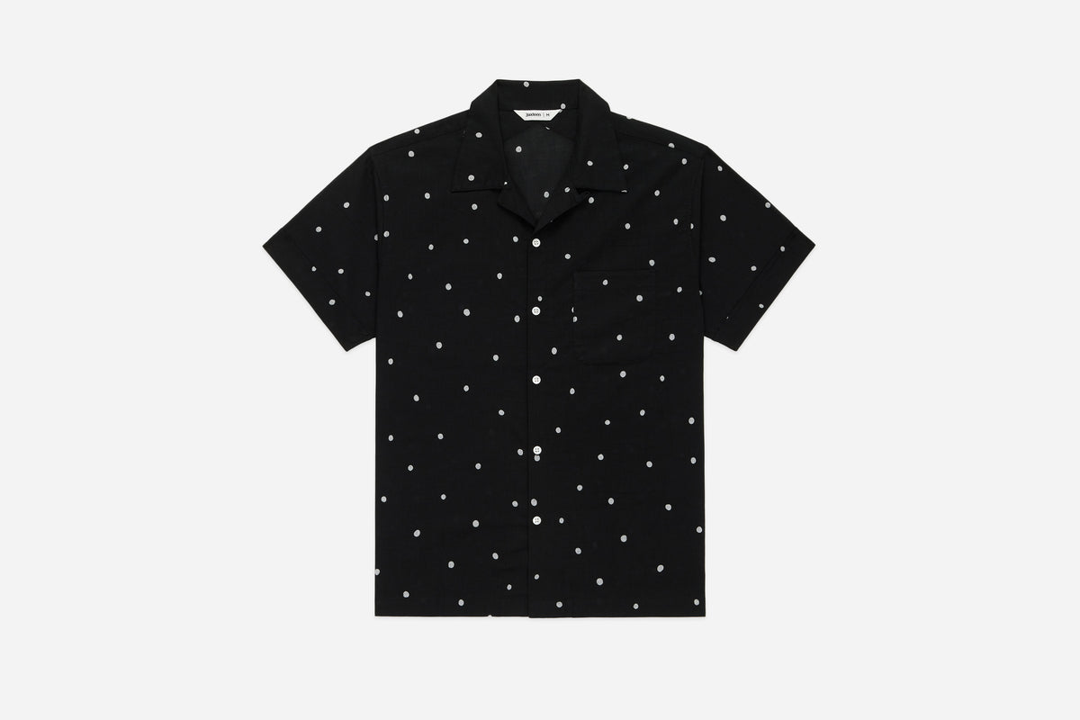 Vacation Shirt - Black Polka Dot | 3sixteen