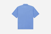 Short Sleeve Zip Shirt Powder Blue Nylon 3sixteen