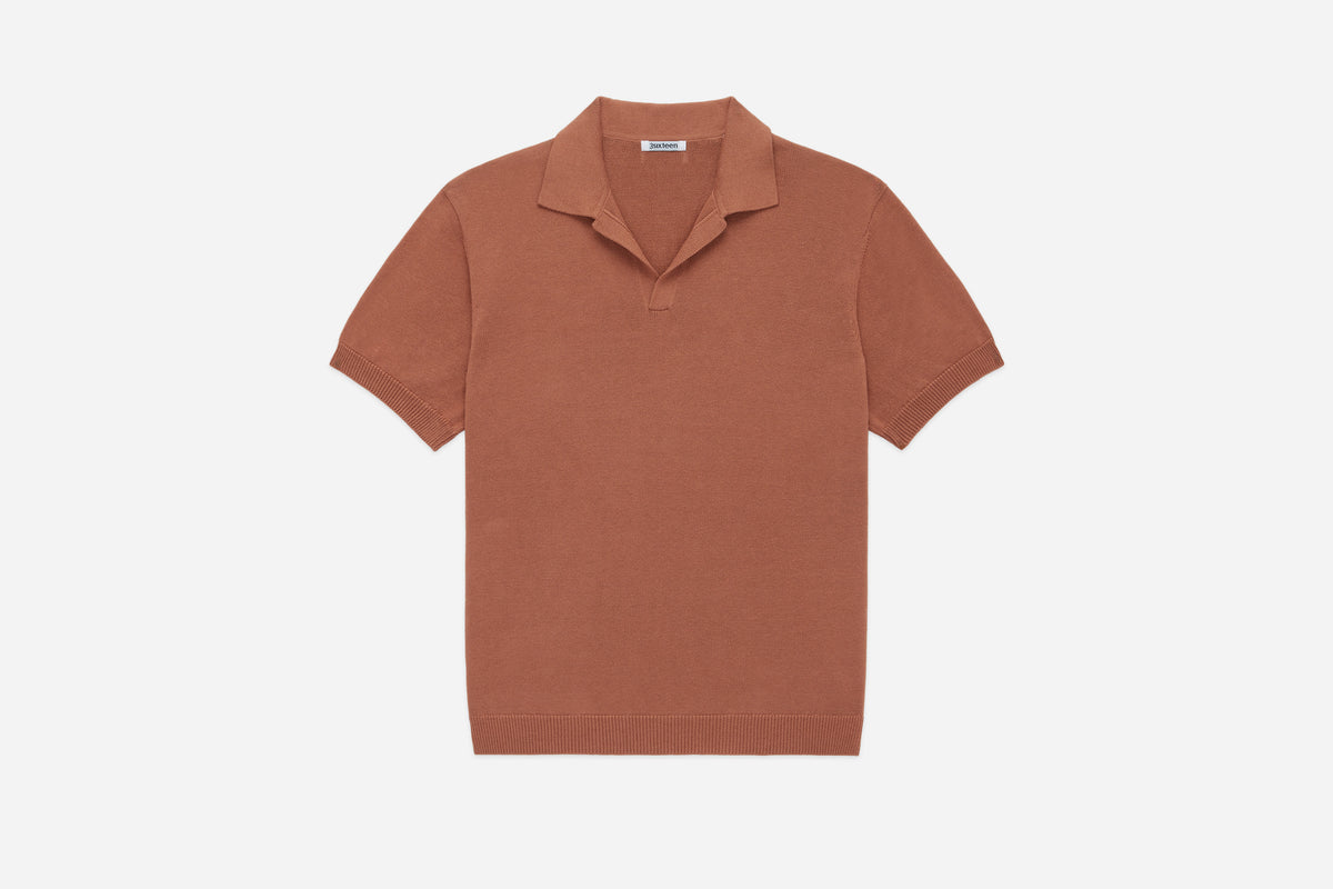 Knit Polo Clay Pima Cotton 3sixteen
