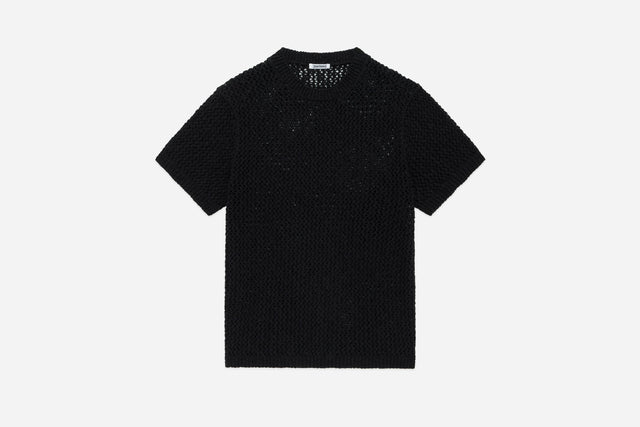 Knit T-Shirt ~ Black Flamme Mesh