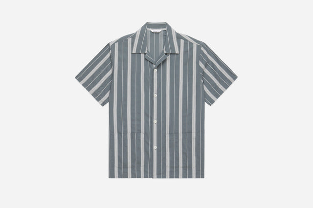 Cabana Shirt ~ Sage Ticking Stripe
