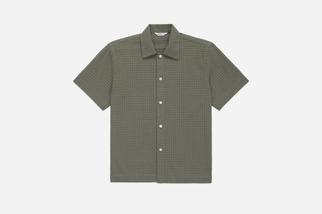Resort Shirt ~ Olive Geo Weave