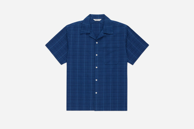 Vacation Shirt - Indigo Microcheck | 3sixteen