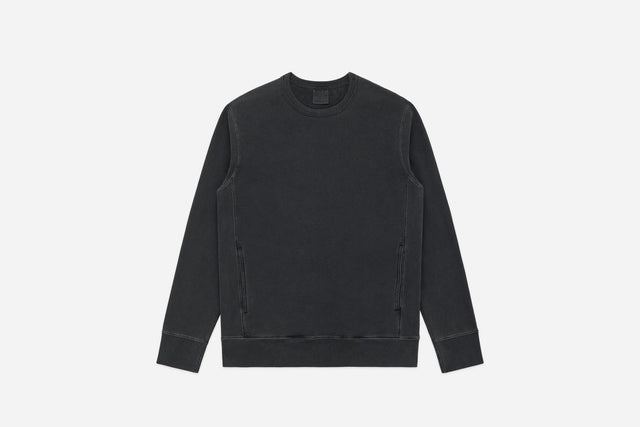 Garment Dyed French Terry Crewneck Smoke 3sixteen