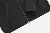 Garment Dyed French Terry Zip Hoody Smoke 3sixteen