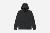 Garment Dyed French Terry Zip Hoody Smoke 3sixteen