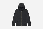 Garment Dyed French Terry Zip Hoody Smoke 3sixteen
