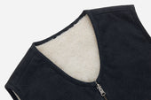 Reversible Work Vest Canvas Ecru Wool Sherpa 3sixteen