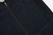 Reversible Work Vest ~ Black Canvas/Ecru Wool Sherpa