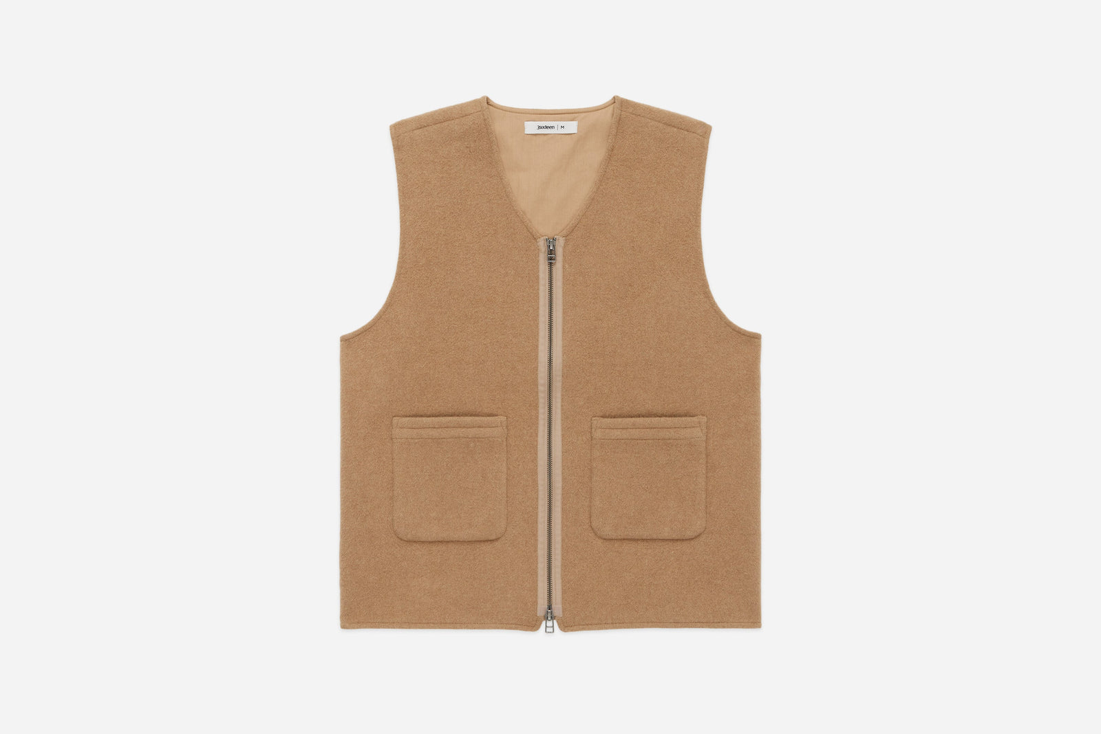 Zip Vest Coyote Wool Cashmere
