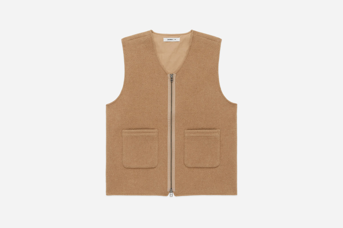 Zip Vest - Coyote Wool/Cashmere | 3sixteen