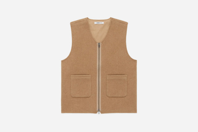 Zip Vest - Coyote Wool/Cashmere | 3sixteen