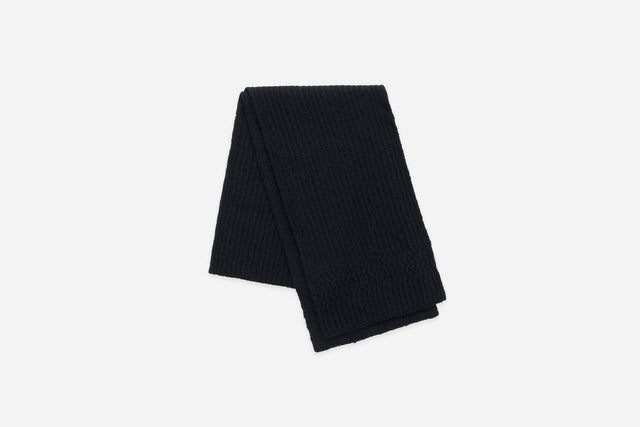 Alpaca Rib Scarf - Black | 3sixteen