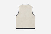 Reversible Work Vest Canvas Ecru Wool Sherpa 3sixteen