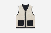 Reversible Work Vest Canvas Ecru Wool Sherpa 3sixteen