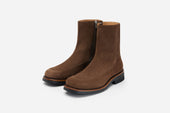 Square Toe Side Zip Boot Suede