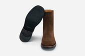 Square Toe Side Zip Boot Suede