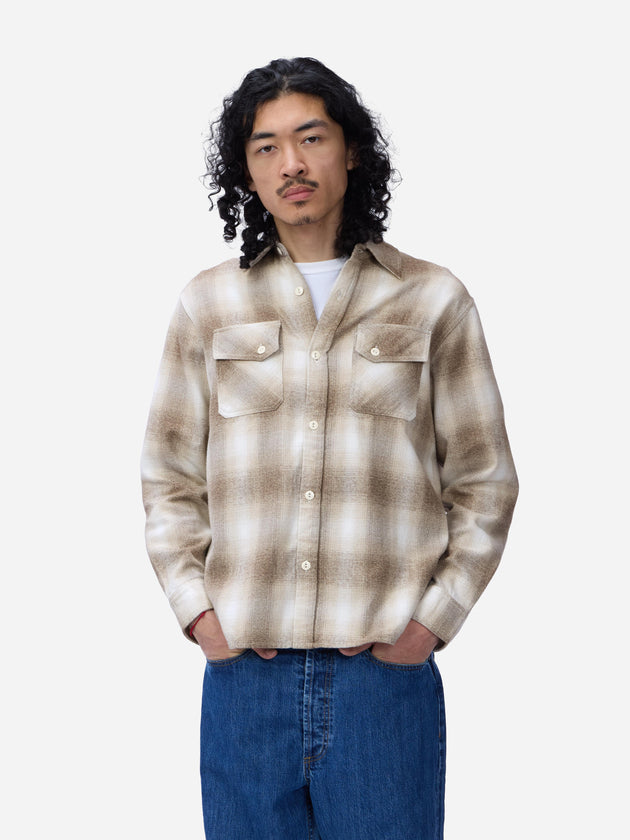 Crosscut Flannel Sand Ombre Plaid 3sixteen