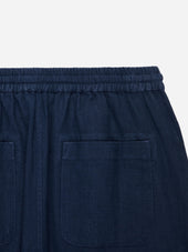 Drawstring Short ~ Navy Linen