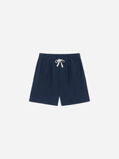 Drawstring Short ~ Navy Linen