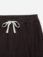Drawstring Short ~ Chocolate Linen