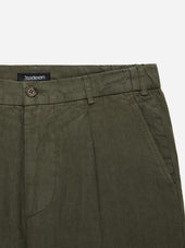 Pleated Trouser ~ Olive Linen