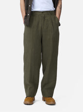 Pleated Trouser ~ Olive Linen