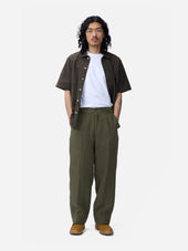 Pleated Trouser ~ Olive Linen