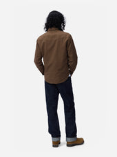 Snap Western Shirt Mocha Garment Dye 3sixteen