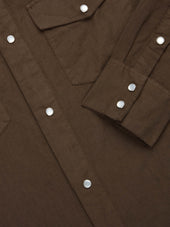 Snap Western Shirt Mocha Garment Dye 3sixteen