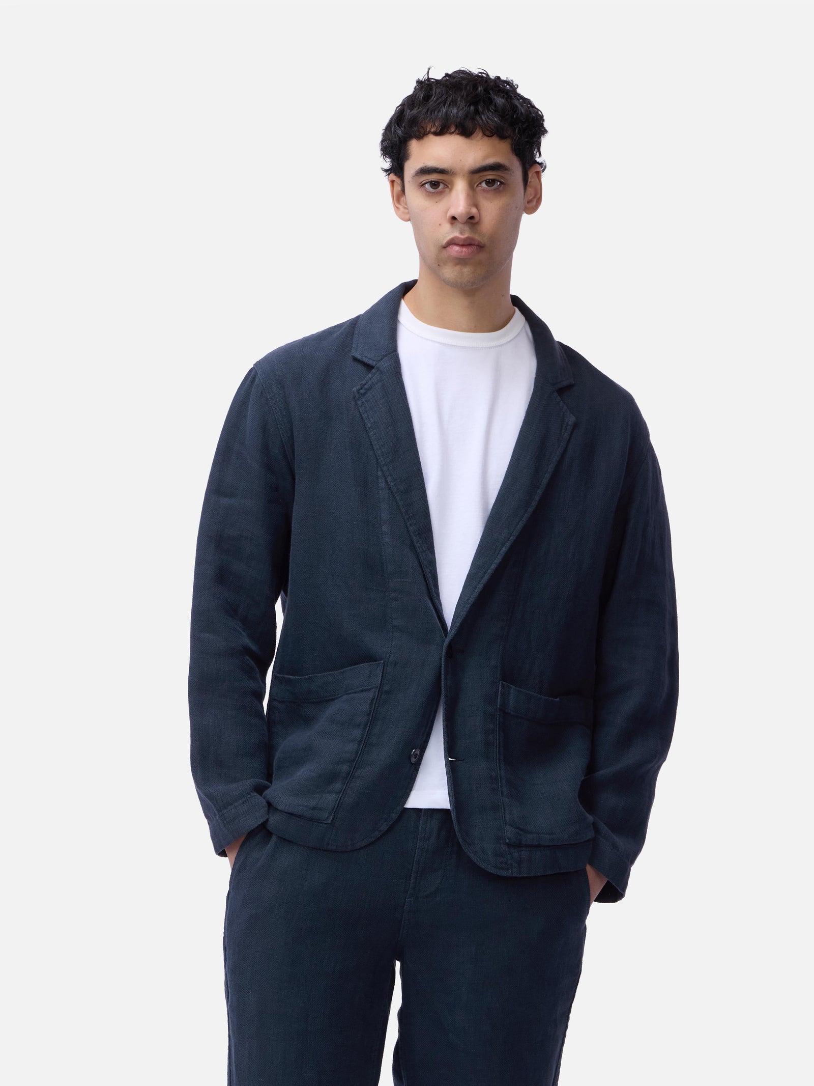 Work Blazer Midnight Linen