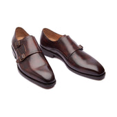 Velar Double Monk Strap Chestnut Hand Welted Classics Collection