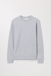 Grey Melange Sweatshirt Cotton Loopback Asket