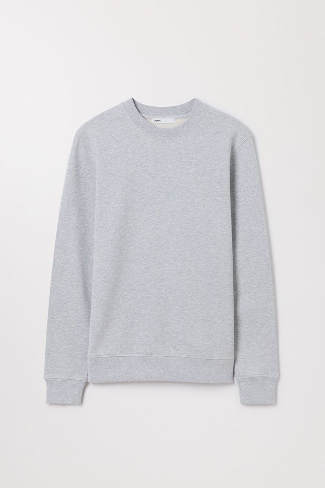 Grey Melange Sweatshirt Cotton Loopback Asket