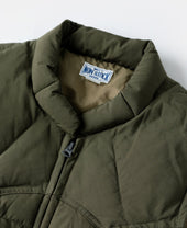 1970s Vintage Quilted Padded Vest - Olive