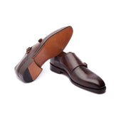 Velar Double Monk Strap Chestnut Hand Welted Classics Collection