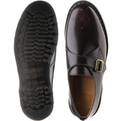 Wildsmith Model Monk mens rubber-soled monk shoes in burgundy rub off