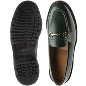 Wildsmith Model Penny mens rubber-soled loafers in green hi shine