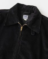 9 Wale Cotton Corduroy Zip-Up Jacket - Black