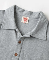 Raglan Sleeve Cotton-Piqué Polo Shirt - Gray