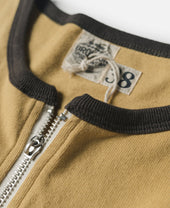 Quarter-Zip Rider Printed Raglan Sleeve T-Shirt - Yellow
