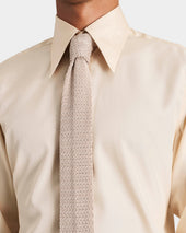 Chemise Col Large En Popeline De Soie Vanille