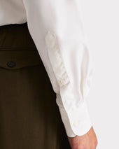 Chemise Col Classique En Popeline De Soie Blanc Cass