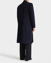 Manteau Crois En Serg De Laine Bleu Marine