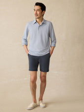 Long-Sleeve Movement™ Polo - Sea Shadow Stripe